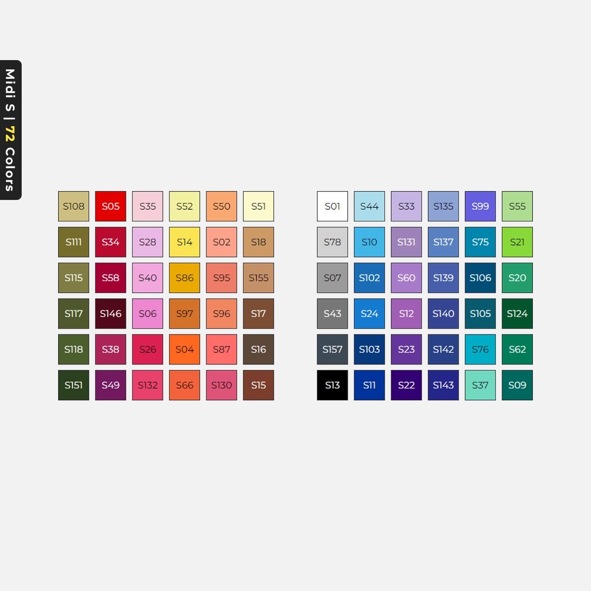 PixDotz - Midi S - 5.0mm | Basic 72 Colors Set - 