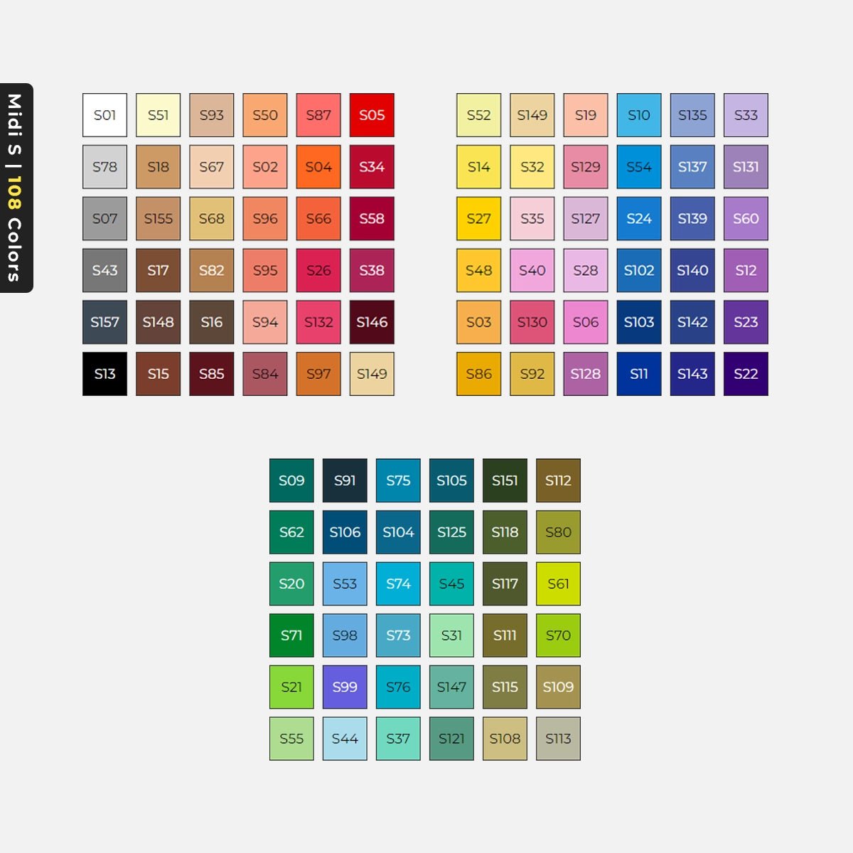 PixDotz - Midi S - 5.0mm | Pro 108 Colors Set - 